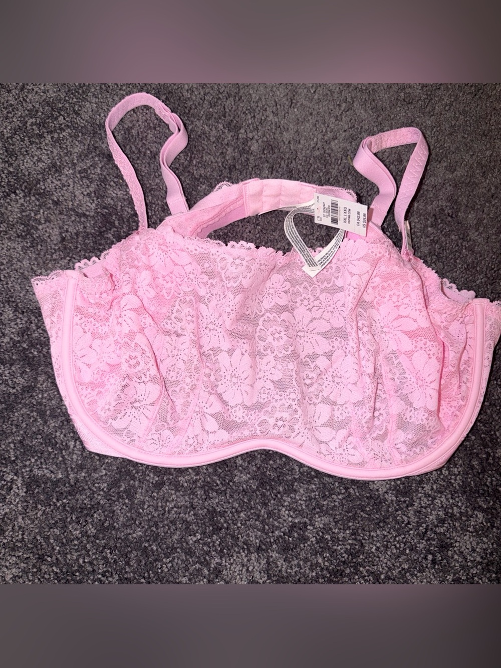PINK Victoria's Secret Light Pink Lace Underwire Balconette Bra